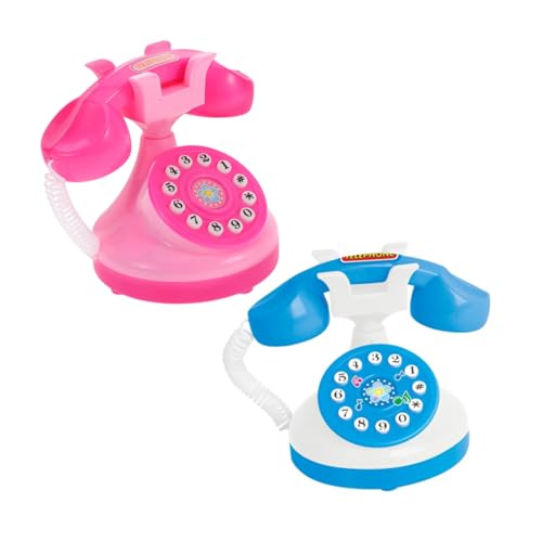 LALADEFIEE Kindertelefon-Spielzeug Im Vintage-Stil Gefälschtes Altmodisches Schnurgebundenes Telefon Rollenspiel-Telefon Lebensechtes Design Für Mädchenspielzeug von LALADEFIEE