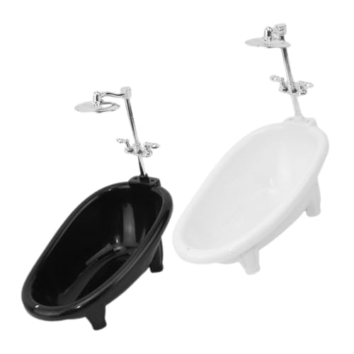 LALADEFIEE 2 Stück Miniatur Puppenhaus Badewanne Set mit Realistischem Design Weiße und Schwarze Miniatur Badewanne Detailliertes Puppenhaus Badezimmer Zubehör für Dekoration LALADEFIEE 2 Stück Miniatur Puppenhaus Badewanne Set mit Realistischem Design Weiße und Schwarze Miniatur Badewanne Detailliertes Puppenhaus Badezimmer Zubehör für Dekoration von LALADEFIEE