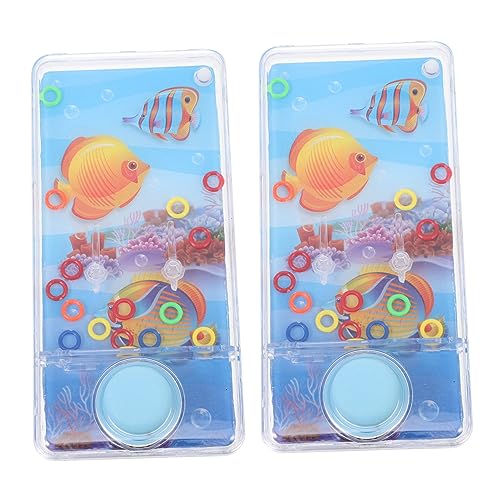 LALADEFIEE 2 Stück Ringwurfspielzeug Wassermaschine Mini Wassertische Mini Handheld Bewegungsspaß Spielzeug Wasserwurf Kreisspiel Wasserringwurfspiel Handheld Minispielkonsole von LALADEFIEE