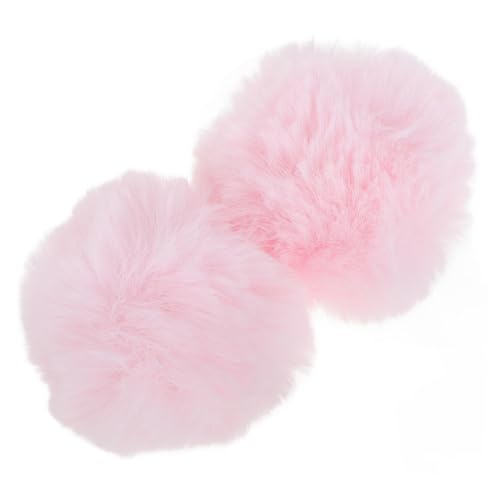 LALADEFIEE 2 Stück Rosa Flauschige Hasenschwanz-kostüm-zubehör, Abnehmbare Pom Poms Schuhclips Für Cosplay, Halloween-Party Für Frauen Und Kinder von LALADEFIEE