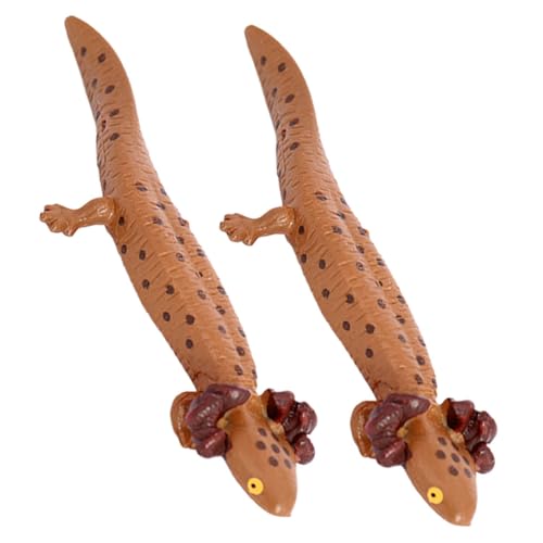 LALADEFIEE 2 Stück Tiersalamander Modell Simulation Künstliche Künstliche Simulierte Tierskulptur Miniatur Reptilfiguren Tierstatue Tischplatte Axolotl Modell von LALADEFIEE