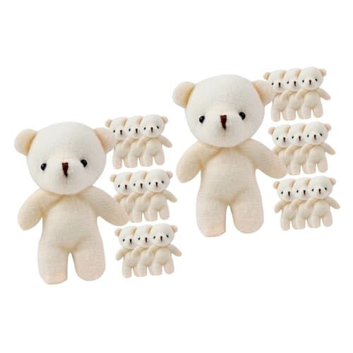 LALADEFIEE 20 STK Mini-bär Kleine Plüschpuppen Kleine Bären Masse Stofftierplüsch Stofftier Masse Kleiner Bär Aus Plüsch Mini-plüschtiere Bär Schlüsselanhänger Bärenkekse Beige Pp Baumwolle von LALADEFIEE