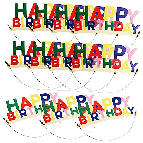 LALADEFIEE Geburtstagsmützen Bunte Papierhüte Für Kindergeburtstagsfeiern Dekorative Partyhüte Mit „Happy Birthday Schriftzug von LALADEFIEE