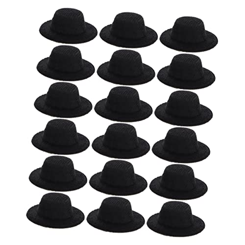 LALADEFIEE Mini Schwarze Formelle Hüte Für Puppen Miniatur Jazz Hüte Als Zubehör Für Puppen Outfits Bastelbedarf Für Puppenhaus Deko Und Partys von LALADEFIEE