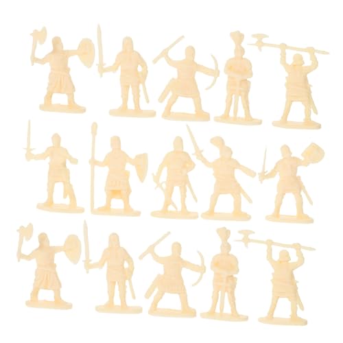 LALADEFIEE 200st Minisoldat Ritter Spielzeug Spielzeugfiguren Miniatur-soldatenfiguren Winzige Soldatenmodelle Minifiguren Ritter-actionfigur Sandtisch Menschen Modell Beige Plastik von LALADEFIEE