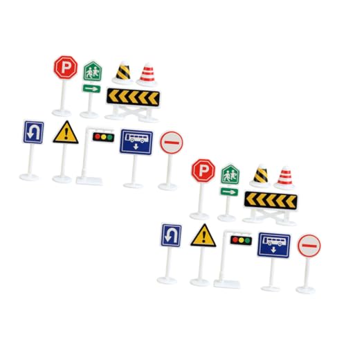 LALADEFIEE 20St Mikro-Verkehrsschild Verkehrsschilder Spielzeug Straßenschilder Spielzeug Verkehrsschilder Set Verkehrsspielzeug Straßenschild Spielzeug für Kinder kleine Verkehrsschilder Abs von LALADEFIEE