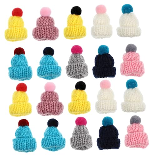 LALADEFIEE 20St Mini-Hut strickmützen Miniaturmützen verschleißfeste Bastelhüte Mini-Dekor Mini-Hüte schöne Miniaturhüte entzückende Miniaturhüte multifunktionale kleine Hüte Stricken von LALADEFIEE