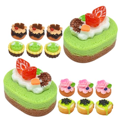 LALADEFIEE 20st Simulierter Obstkuchen Mini-Essen Mini-kuchenverzierung Gefälschtes Kuchenmodell Miniatur-kuchendessert Mini- -küchenzubehör Mini-Dessert Miniatur-dessertmodell Harz von LALADEFIEE