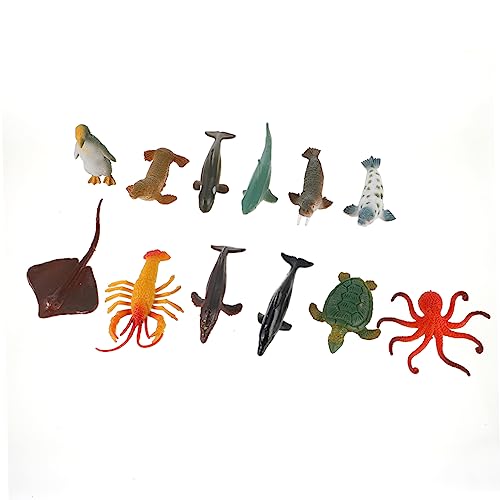 LALADEFIEE 24 STK Simulation Meerestiermodell Spielzeug Modell eines Meeresbewohners Aquarienverzierung Animals Toys for Animal Toys Lernspielzeug Modellfisch für Kinder Orange von LALADEFIEE