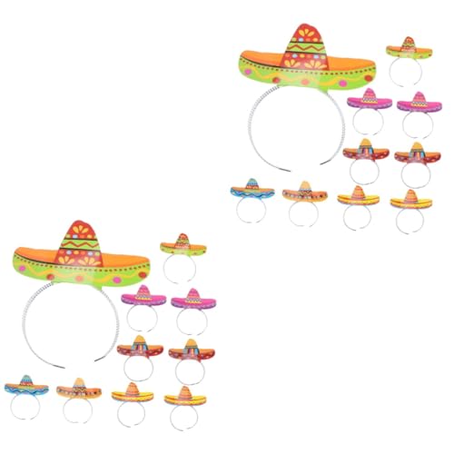 LALADEFIEE 24 Stk Mexikanisches Stirnband Fiesta-partyhüte Mexikanische Party Stirnbänder Taco Cinco De Mayo Stirnband Sombrero Mexikanisch Cinco De Mayo Mexikanische Hüte Mexiko-hüte Papier von LALADEFIEE