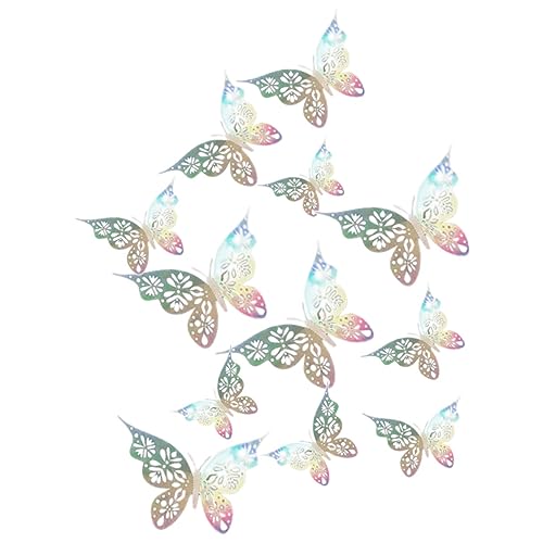 LALADEFIEE 24st Schmetterling Wandtattoo -wohndekoration Wandtattoo Hochzeit Geburtstag Abnehmbare Wandaufkleber 3D Hohle Schmetterlingsaufkleber Entfernbare Wandaufkleber Papier von LALADEFIEE