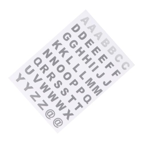 LALADEFIEE 25 Blätter Heißprägeaufkleber Scrapbooking-Aufkleber 1000 Aufkleber Alphabet-Etiketten Aufkleber Buchstaben Aufkleber Nach Zahlen Transparente Aufkleber Bastelaufkleber Silver von LALADEFIEE