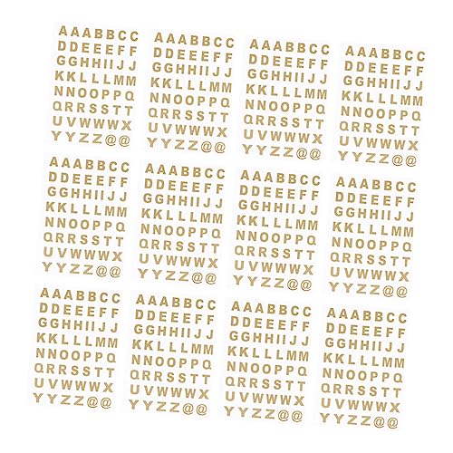 LALADEFIEE 25 Blatt Englische Buchstabenaufkleber Etikettenaufkleber Goldene Buchstabenaufkleber Alphabetaufkleber Briefpapieraufkleber Vinylbuchstabenaufkleber Sammelalbum von LALADEFIEE