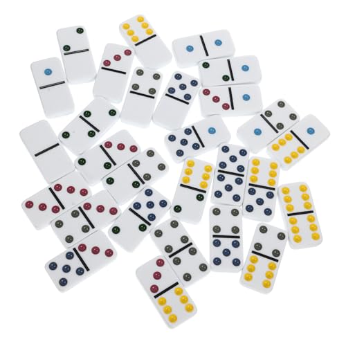 LALADEFIEE 28 Stück Domino Spielzeug Domino Zubehör Domino Spielsteine Domino Blöcke Domino Bausteine Familienspiel Zubehör Domino Brettspiel Zubehör Rennspiel Domino Rennen Melamin von LALADEFIEE