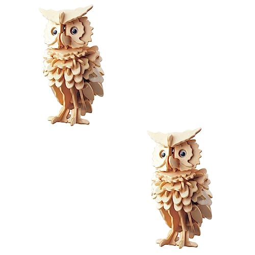 LALADEFIEE 2St 3D-Rätsel Kinder Puzzle rätselbuch Kinder rätsel Erwachsene kinderpuzzle sammlerstücke Kinder rätsel Puzzle für Erwachsene Owl Toy Spielzeug Puzzlematte Puzzles aus Holz Bambus von LALADEFIEE