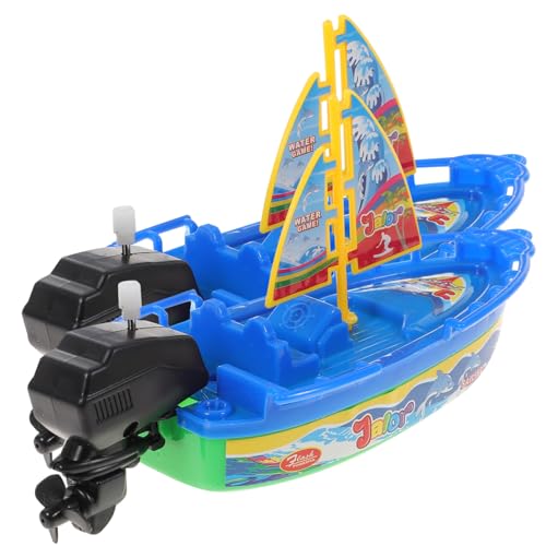 LALADEFIEE 2St Badespielzeug für Kinder Badewannenspielzeug für Jungen Boot aufziehbares Spielzeug kinderboot Kinder Boot Aufziehspielzeug in Bootsform Aufziehspielzeug für Kinder Yellow von LALADEFIEE