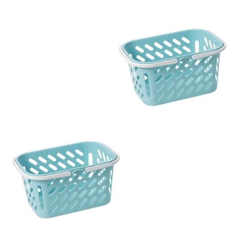 LALADEFIEE 2St Einkaufskorb Aufbewahrungskorb für Spielzeug Mädchenspielzeug vorgeben Miniaturen ablagekörbe Storage Baskets dekoring Mini-Hausdekoration Zubehör für Puppenhäuser Plastik Blue von LALADEFIEE