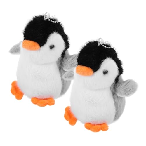 LALADEFIEE 2St Pinguin-Puppe-Anhänger gefüllte Puppe Schlüsselanhänger Plüsch-Anhänger Beutel schlüsselanhänger pinguin plüschanhänger Pinguin Schlüsselanhänger Plüsch Plüschtierdekor Grey von LALADEFIEE