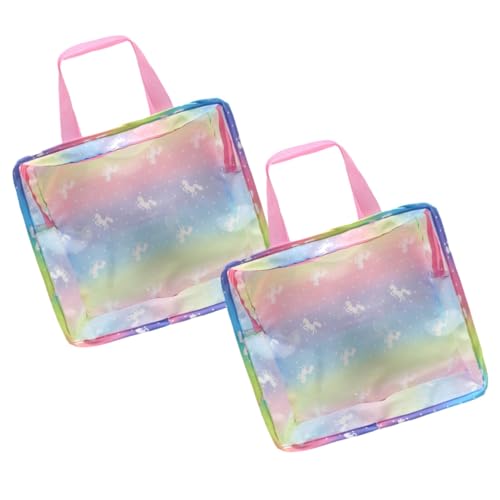 LALADEFIEE 2St Puppenzubehörtasche Puppen schöne Handtasche Puppenversorgung Tragbare Aufbewahrungstasche für Puppenzubehör Puppen-Einkaufstasche Einhorntasche für Kinder Polyester von LALADEFIEE