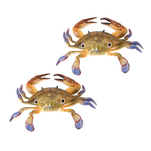 LALADEFIEE 2St Simulationskrabbenmodell Krabben-Ornament lebensechte künstliche Krabbe kinderspielzeug Kinder Spielzeug Crab Toy schöne gefälschte Krabben Krabbenförmiges Spielzeug Plastik von LALADEFIEE