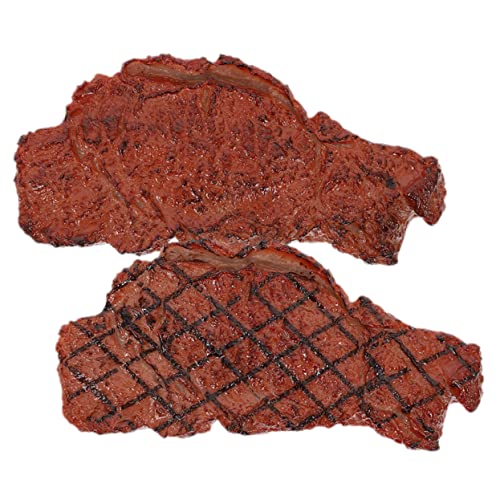 LALADEFIEE 2St Steak-Modell Fake-Steak-Requisite künstliches Schweinesteak Food-Model-Fotografie Spielzeug für Kinder kinderspielzeug gefälschte Steakverzierungen Home-Office-Dekor PVC Brown von LALADEFIEE