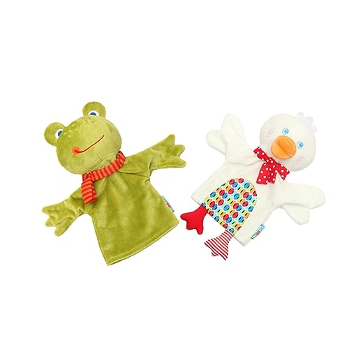 LALADEFIEE 2st Handpuppe Plüschtierpuppe Ausgestopftes Tierspielzeug Kind Bevorzugungspuppen Kinderhandspielzeug Lernspielzeug Für Kleinkinder Kinderspielzeug Green Baumwolle von LALADEFIEE