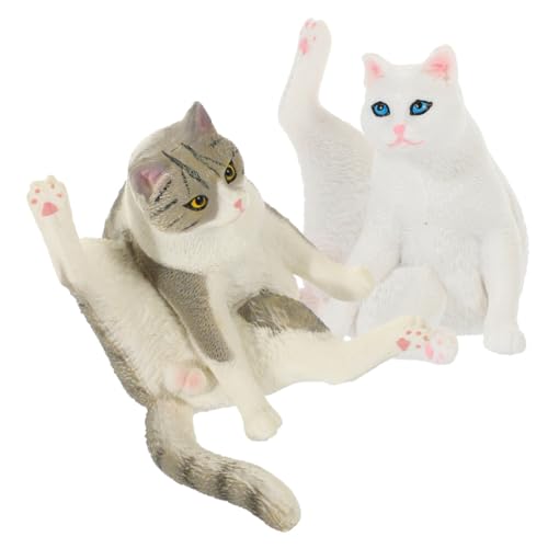 LALADEFIEE 2st Katzenmodell Desktop-katzenverzierung Desktop-katzenfiguren Requisite Für Katzenfotos Katzendekor Für Kinder Kleine Katze Schmücken Fake-Katzen-dekor Desktop-dekor Plastik von LALADEFIEE