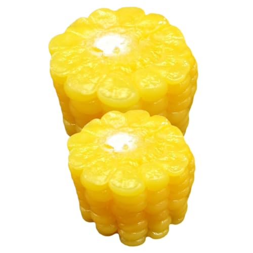 LALADEFIEE 2st Simulation Mais Gefälschte Maisscheiben Realistischer Gefälschter Mais Gefälschter Maisschnitt Mais-Ornamente Maisschnitt Simulieren Pflanzliche Spielzeuge PVC Yellow von LALADEFIEE