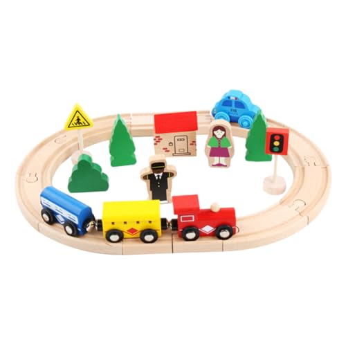 LALADEFIEE 32 Teiliges Kinder Puzzlespielzeug Aus Buchenholz Variierendes Eisenbahn Waggon Set Für Kreative Spielideen Ideal Für Jungen Und ädchen Ab 3 Jahren von LALADEFIEE