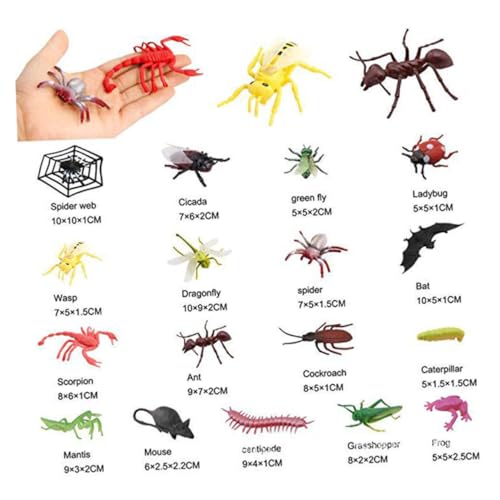 LALADEFIEE 39 Teiliges Set Von Simulation Insekten Trick Requisiten Für Partys Mini Tiermodelle Wie Spinnen Heuschrecken Und Schmetterlinge Für Schreibtisch Dekoration von LALADEFIEE