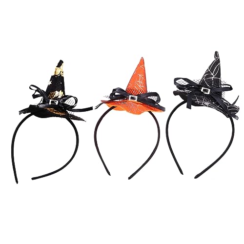 LALADEFIEE 3St Halloween-Hexenhut-Stirnband Kostüme für Mädchen Spinnennetz-Stirnband halloween haarschmuck kinder haarschmuck halloween Haarreifen für Kleinkinder Mode-Haarreifen Plastik von LALADEFIEE