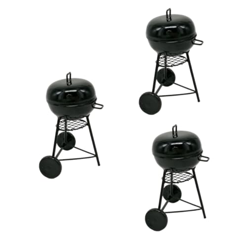 LALADEFIEE 3St Miniatur-Bohrerfiguren puppenhauszubehör blackh Desktop-Ornament swor Dekorationszubehör für Puppenhäuser Mini-Grill Spielzeug Camping-Layout-Stütze Grillverzierung aus Metall von LALADEFIEE