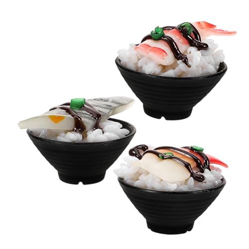 LALADEFIEE 3St Sushi-Simulation Lebensmittelmodell Spielzeug Spielzeugnahrung Sushi Spielzeug Japanisches Spielzeug Lebensmittelspielzeug aus Kunststoff Kinder Spielen Essen für die küche PVC von LALADEFIEE