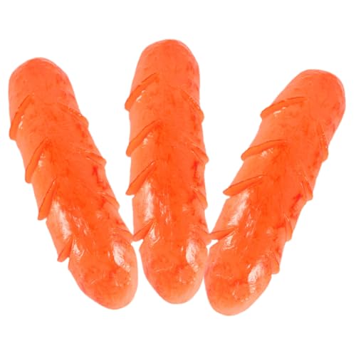 LALADEFIEE 3St realistisches Hot-Dog-Modell küchendekoration fensterdeko tischdeko esstisch Food-Modell Spielzeug für die Küche Faux-Hot-Dog-Ornament Hot-Dog-Requisite PVC Orange von LALADEFIEE