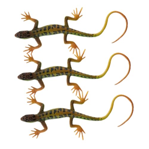 LALADEFIEE 3st Schlangen-eidechsenskink Eidechsenfigur Eidechsenspielzeug Realistische Gefälschte Eidechsen Lernspielzeug Aus Eidechsen Künstliches Reptilienmodell Simulierte Eidechse Plastik von LALADEFIEE