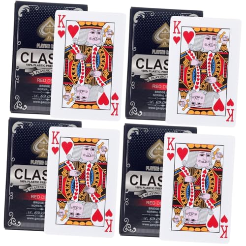 LALADEFIEE 4 Boxen Spielkarten Pokerkarten Standard Spieldecks Lustiges Partyspiel Gaming Karten Spiel Karneval Kartendecks Partybedarf Lustiges Spiel Pokertisch von LALADEFIEE