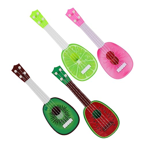 LALADEFIEE 4 Stück Mini Gitarre Ukulele Kinderspielsets Kindergitarre Musikspielzeug Für Kleinkinder Kinderinstrumente Kinderspielzeug Gitarre Mini Musikspielzeug Kinderspielzeug von LALADEFIEE