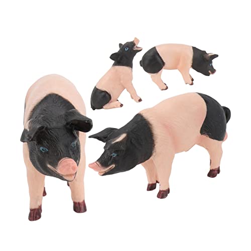 LALADEFIEE 4 Stück -Modell Schweinchenspielzeug Märchengarten Tierfiguren Pädagogisches Stammspielzeug Puzzle-Spielzeug Kuh Spielzeug Bauernhoftiere Spielzeug Statuen Tierspielzeug PVC von LALADEFIEE