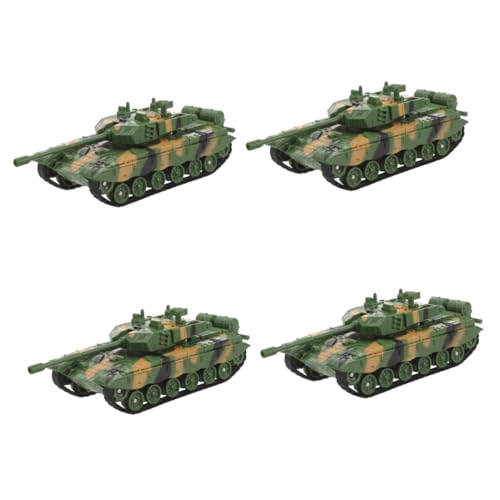 LALADEFIEE 4 Stück Panzermodell Spielzeug Kinderautos Lastwagen für Jungs ferngesteuerte Autos Spielset für Kinder Toys jucarii pentru copii geschke Hubschrauber Modell Panzer Plastik von LALADEFIEE