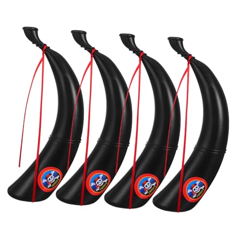 LALADEFIEE 4 Stück Piratenhorn Kunststoff Partyspielzeug Halloween Kostüm Zubehör für Kindergeburtstag Bühnenauftritt Rollenspiel LALADEFIEE 4 Stück Piratenhorn Kunststoff Partyspielzeug Halloween Kostüm Zubehör für Kindergeburtstag Bühnenauftritt Rollenspiel von LALADEFIEE