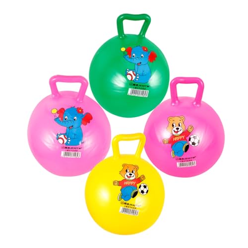 LALADEFIEE 4 Stück Schläger Handhaben Lernspielzeug Für Kinder Aufblasbar Federnd Aufblasbares Springen Kinder Hüpfball Hüpfbälle Für Kinder Aufblasbarer Hopfenball Springender Ball PVC von LALADEFIEE