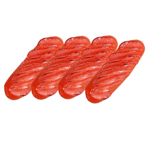 LALADEFIEE 4 Stück Simulierte Wurst wohnungsdeko hausdeko bäckerei Nachbildung von Hot Dogs bäckerkiste gefälschte Hot-Dog-Requisite Restaurant gefälschtes Essen Fake-Hot-Dog- PVC rot von LALADEFIEE