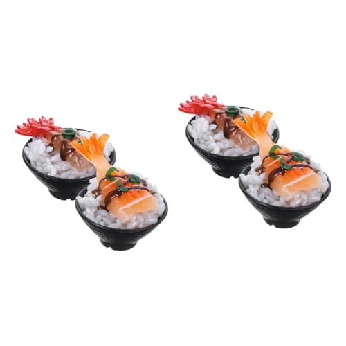 LALADEFIEE 4 Stück Simulierter Sushi-Reis gefälschtes gekochtes Fleisch Miniaturdekoration Spielzeug für Kinder jucarii pentru copii Spielnahrung für die Kinderküche Essen für Kinder vorgeben von LALADEFIEE