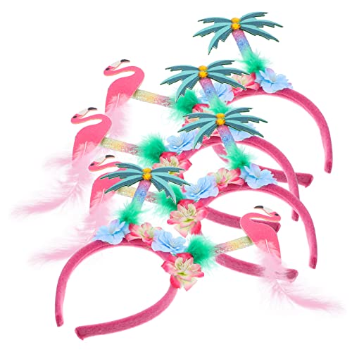 LALADEFIEE 4 Stück Stirnband haarschmuck camoing hairbands tropische Stirnbänder hawaiianische Party-Stirnbänder Kopfbedeckungen für hawaiianische Partys Stirnbänder für Festivalkostüme Feder von LALADEFIEE