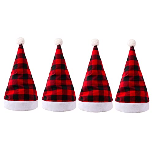 LALADEFIEE 4 Stück Weihnachtsmütze weihnachtsfeier hut Weihnachtsmann-Cosplay-Kostüm Weihnachtskopfbedeckung Pullover Fedora-Hut weihnachtsdeko weihnachtsmotiv Weihnachtskopfschmuck Stoff von LALADEFIEE