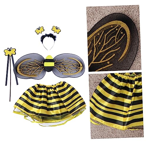 LALADEFIEE Bienenkleid für Mädchen Feenkostüm-set Prinzessinnen-feenkleid Tutu Stirnband für Partys von LALADEFIEE