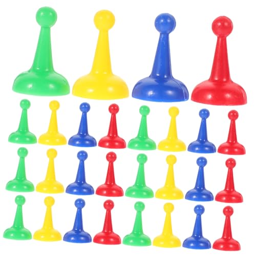 LALADEFIEE 40 Stück Spielsteine Spielmarken Brettspielfiguren Schach Ludo-brettspiel Brettspiele Spielzubehör Spielkomponente Tischmarker Plastik von LALADEFIEE