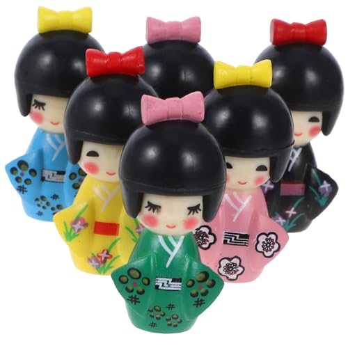 LALADEFIEE 48 STK Kimono-Puppenschmuck japanische spielzeuge Miniatur-Kimono-Puppe Kinderspielzeug Haushalt Frau Kinder Puppen kinderpuppe Feenfiguren puppenhaus Kimono-Mädchenpuppe PVC-Puppe von LALADEFIEE