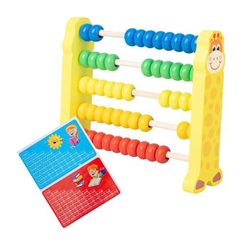 LALADEFIEE 5 Reihiger Abakus Mit Bunten Zahlen Für Kinder Lernspielzeug Für Vorschüler Geeignet Für Mathematik Und Zahlenverständnis Giraffe Design 1 Stück von LALADEFIEE