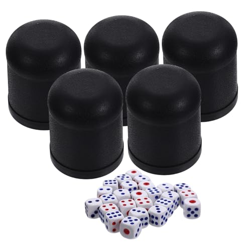 LALADEFIEE 5 Sätze Würfelbecher Tassen Würfel-Shaker-Becher zum Spaß Würfelbehälter sterben Würfelstapelbecher kunststoffbecher plastikgläser swor Mini-Würfelstreuer Würfelspiel Tasse Black von LALADEFIEE